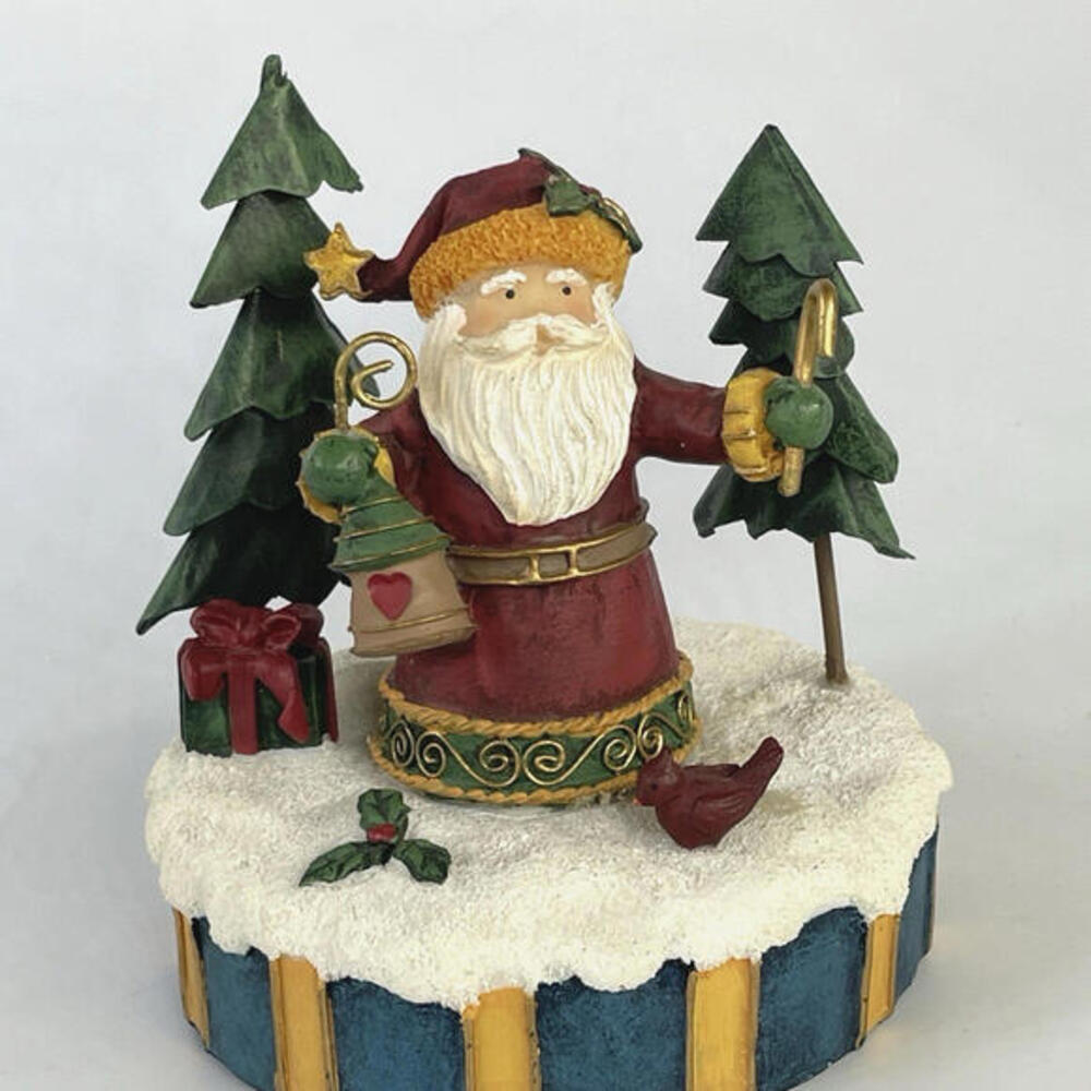 Vintage Crazy Mountain Santa‎ Cardinal Birdhouse Christmas Figurine 4.25"